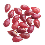 13x8mm Red Corundum Cabochons, Red Corundum Pear Rose Cut, Loose Flat Back