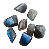 9-18mm Labradorite Fancy Gemstones, Faceted Blue Fire Gems, Loose 5 Pcs