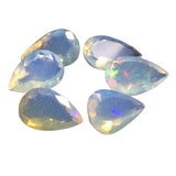 9x13mm Ethiopian Opal Pear Faceted Cut Stone, Natural Faceted Pear Opal Cabochon