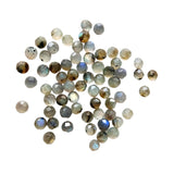 5mm Labradorite Rose Cut Round Cabochons, Labradorite Faceted Flat Back