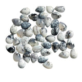 10x12mm Dendrite Opal Pear Cabochon, Natural Dendrite Opal Plain Pear Flat Back