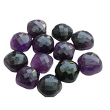 13-14mm Amethyst Square Checker Cut Flat Back Cabochon Amethyst Cushion Cabochon