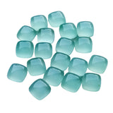 10mm Aqua Chalcedony Plain Square Cabochons, Aqua Plain Square Flat Back
