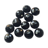 14mm Black Onyx Round Flat Back Cabochon, Black Onyx Rose Cut Gemstones