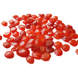 9mm Carnelian Rose Cut Cabochons, Carnelian Faceted Flat Back Cabochons