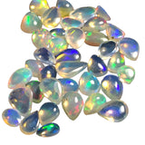 3x4-5x7mm Ethiopian Opal Plain Pear Flat Back Cabochons, Natural Rare Opal