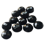 4-6mm Black Onyx Faceted Cabochon, Black Onyx Round Rose Cut Gems, Black Onyx