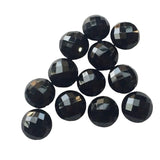5mm Black Onyx Round Rose Cut Cabochon, Black Onyx Flat Back Cabochon