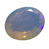 10.5x14mm Ethiopian Opal, Oval Faceted Opal, Fancy Cut Stone For Ring, Faceted Cabochon, 4.3Ct