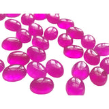 7x9mm Hot Pink Chalcedony Plain Oval Cabochons, 15 Pcs Loose Pink Chalcedony