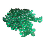 4mm Green Onyx Faceted Cabochons, Calibrated Green Onyx Flat Back Cabochons
