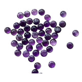 6-7mm Amethyst Round Plain Cabochon Lot, Calibrated Amethyst Cabochons