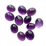 6x8mm-9x11mm Amethyst Cabochon Plain Oval Lot, Purple Amethyst Oval Gems