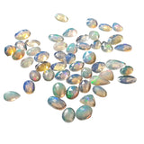 7-9mm Ethiopian Opal Mix Shape Rose Cut Cabochons, Faceted Flat Back