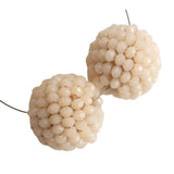 19mm Peach Glass Beads Round Balls, 2 Pcs Matched Pair Earrings, Fancy 19mm