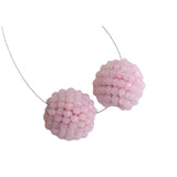 19mm Rose Pink Glass Beads Round Balls, 2 Pcs Matched Pair Earrings