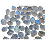 7-11mm Rainbow Moonstone Cabochons, Natural Hand Carved Leaf Shape Cabochons