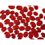 10-15mm Red Hydro Oval Rose Cut Cabochons, Faceted Flat Back 5 Pcs Red Rose Cut