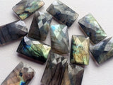 13x22mm Labradorite Rectangle Lot, Labradorite Both Side Faceted Stone
