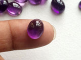 6x8mm-9x11mm Amethyst Cabochon Plain Oval Lot, Purple Amethyst Oval Gems