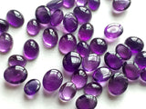 6x8mm-9x11mm Amethyst Cabochon Plain Oval Lot, Purple Amethyst Oval Gems