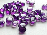 6x8mm-9x11mm Amethyst Cabochon Plain Oval Lot, Purple Amethyst Oval Gems