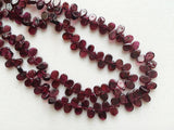 4x5mm - 4x6mm Plain Garnet Pear Beads, 13 Inch Strand Red Garnet Gemstone Beads For Necklace (1 ST To 5 ST) - KRIS48