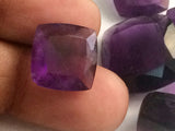 22-23mm Amethyst Cushion Cut, 1Pc Loose Square Pointed Back Amethyst Cabochons Gemstones For Jewelry - PSG402