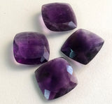 12mm Amethyst Stones, 1 Piece Loose Cushion Cut Square Faceted Pointed Back Amethyst Cabochons - KRIS1116Z