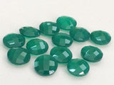 12mm Green Onyx Round Faceted Stones, Double Side Cut For Jewelry(5Pcs To 10Pc)