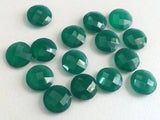 12mm Green Onyx Round Faceted Stones, Double Side Cut For Jewelry(5Pcs To 10Pc)