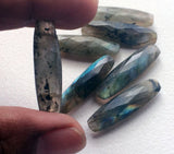 28mm Labradorite Both Side Faceted Stick Gemstones, Loose 1Pc Labradorite