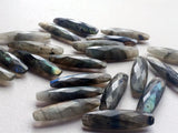 28mm Labradorite Both Side Faceted Stick Gemstones, Loose 1Pc Labradorite