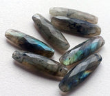 28mm Labradorite Both Side Faceted Stick Gemstones, Loose 1Pc Labradorite
