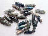28mm Labradorite Both Side Faceted Stick Gemstones, Loose 1Pc Labradorite