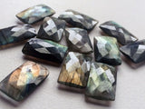 13x22mm Labradorite Rectangle Lot, Labradorite Both Side Faceted Stone