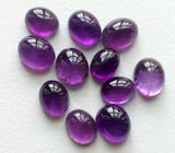 6x8mm-9x11mm Amethyst Cabochon Plain Oval Lot, Purple Amethyst Oval Gems