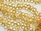 5-6mm Citrine Faceted Heart Briolettes, Natural Heart Beads Citrine for Jewelry (10Pcs To 20Pcs) - PAG30