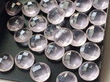 10-10.5mm Rose Pink Chalcedony Faceted Round Stones Double Side Cut Gemstones
