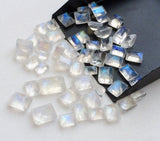 7x9mm Rainbow Moonstone Faceted Emerald Cut, Loose Rainbow Moonstone Gemstones