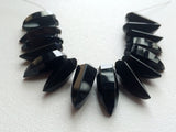 19-23 mm Black Chalcedony Faceted Horn Beads, Black Chalcedony Horn Beads