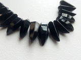 19-23 mm Black Chalcedony Faceted Horn Beads, Black Chalcedony Horn Beads