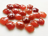 14-16mm Orange Chalcedony Rose Cut Cabochons, Orange Fancy Shape Flat Back