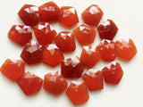 14-16mm Orange Chalcedony Rose Cut Cabochons, Orange Fancy Shape Flat Back