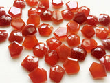14-16mm Orange Chalcedony Rose Cut Cabochons, Orange Fancy Shape Flat Back