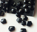14-16mm Black Onyx Rose Cut Cabochon, Black Onyx Fancy Cut Flat Back Cabochons For Jewelry (5Pcs To 20pcs) - GS3142Z