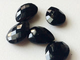 12.5x17.5mm Black Onyx Faceted Pear Gemstones, 5 Pieces Loose Black Onyx Double Side Cut Gems Pear Stones For Jewelry - GS3152Z