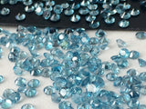 3mm Swiss Blue Topaz Round Cut Stones, Loose Original Natural Swiss Blue Solitaire Shape Topaz For Jewelry (1 Ct To 5 Ct) - KS53Z