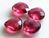10mm Ruby Pink Colored Quartz, Faceted Ruby Pink Hydro Quartz Heart Shaped