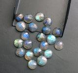 11-12mm Labradorite Rose Cut Round Cabochons Labradorite Faceted Flat Back Gems
